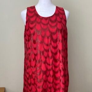 Erin Fetherston Cherry Red Silk Sleeveless Dress Size 8